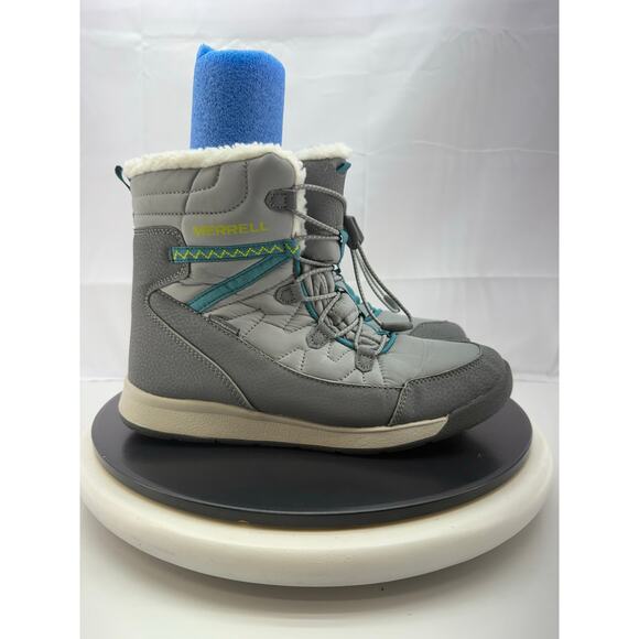 Merrell Grey Snow Crush 3 200g Insulated Kids Sz 6 Waterproof Warm Winter Boots - Picture 4 of 11
